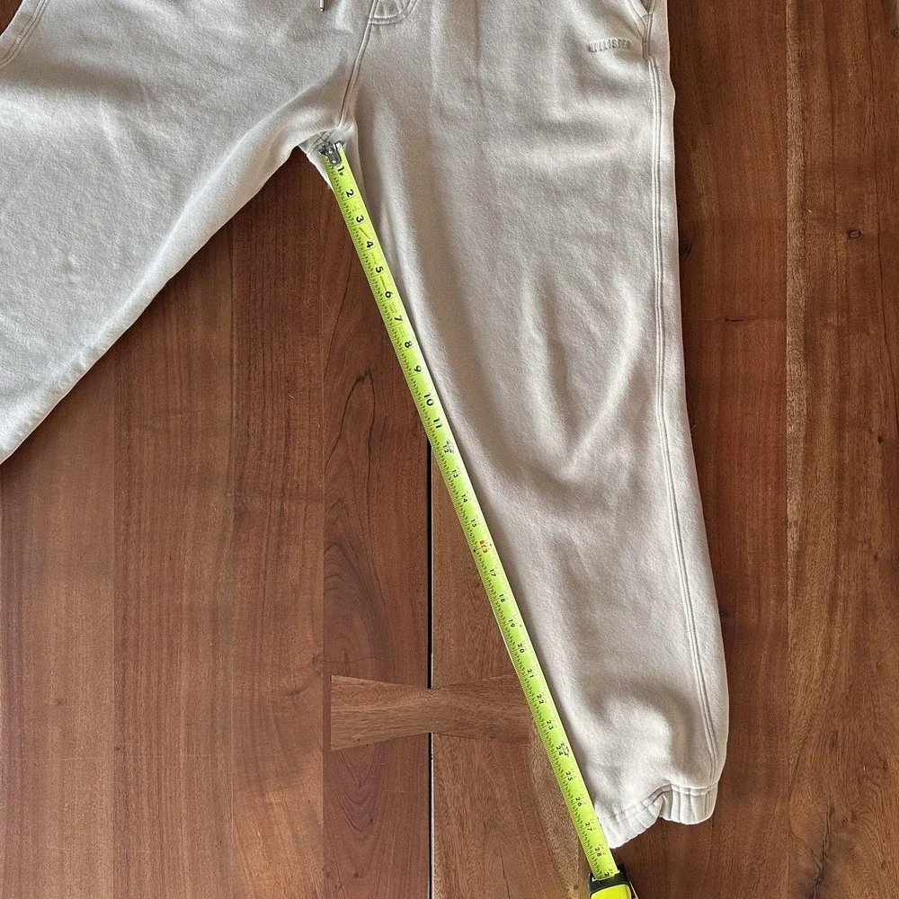 Hollister‎ Mens Large Beige Tan Relaxed Jogger Sweatpants Neutral Elastic Waist